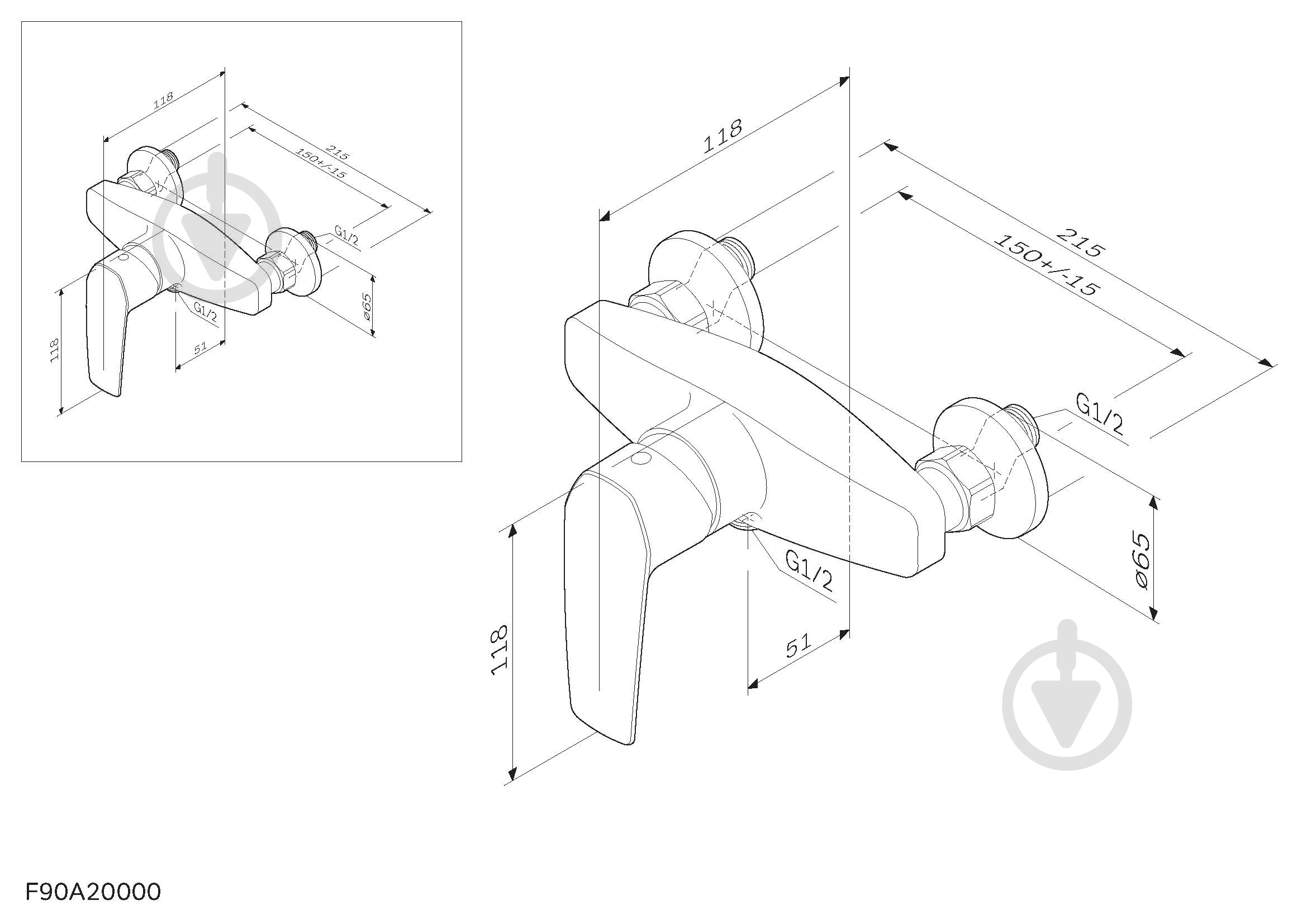 Смеситель для душа AM.PM Gem F90A20000 - фото 7