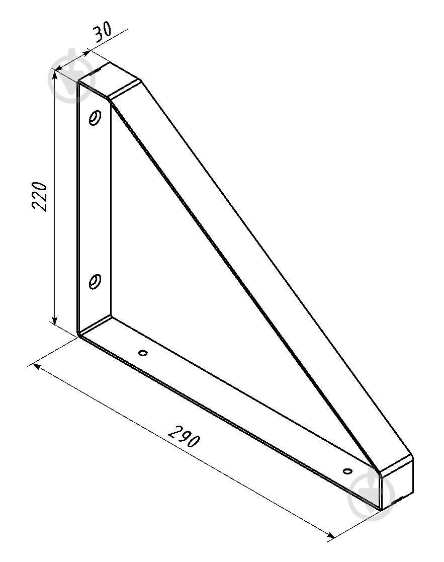 Кронштейн для полок Valore Треугольник Loft SB-T-28 - фото 9