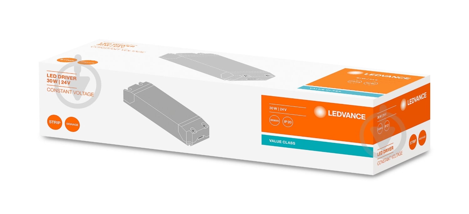 Драйвер для LED-стрічок та ламп Ledvance 24 В 30 Вт IP20 - фото 1
