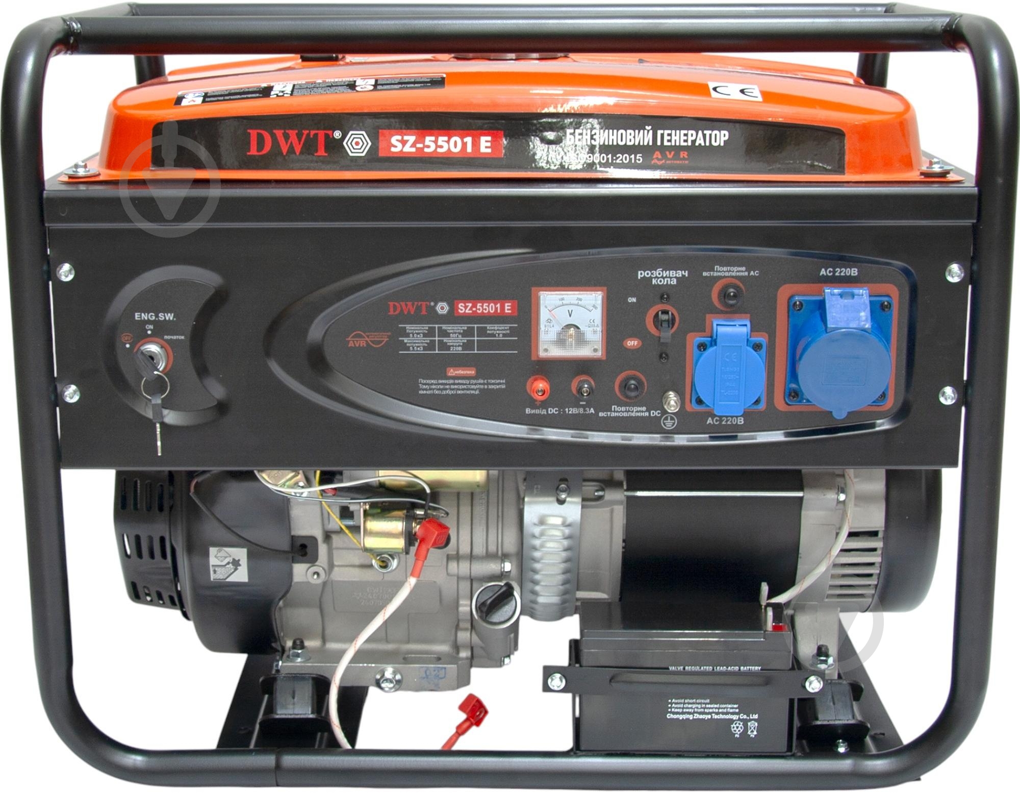 Генератор бензиновый DWT 5 кВт / 5,5 кВт SZ-5501 E - фото 1