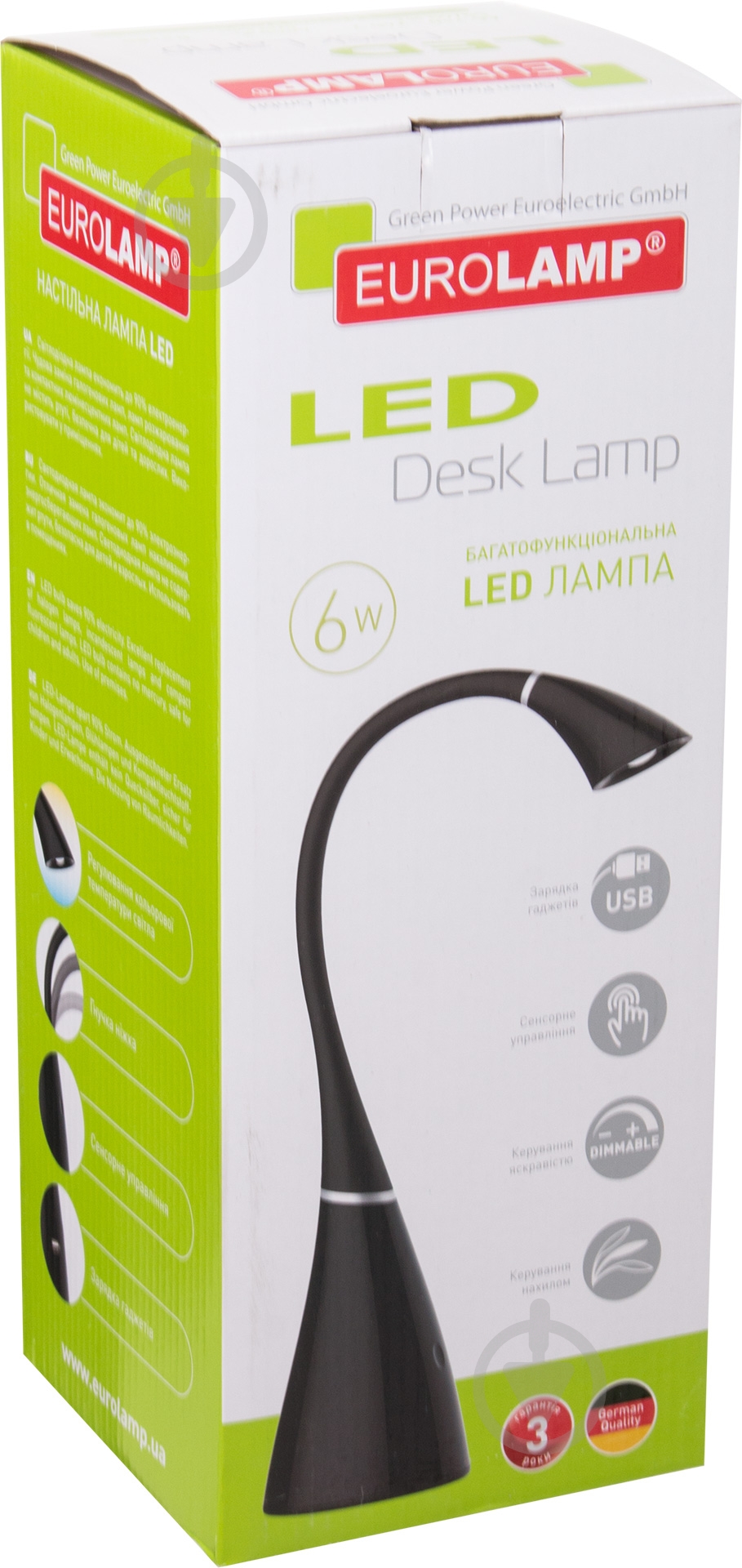 Настольная лампа офисная Eurolamp LED 6 Вт черный LED-DEL14(black) - фото 7