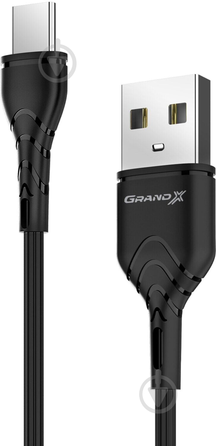 Кабель Grand-X USB Type-C – USB 1 м черный (PC-03B) - фото 1