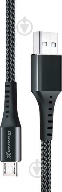 Кабель Grand-X USB – microUSB 1,2 м чорний (FM-12B) - фото 1