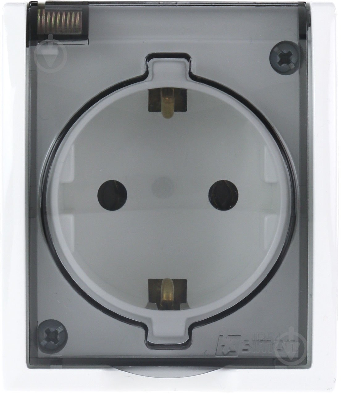 Розетка бытовая с заземлением Simon Aquarius IP54 белый AQGSz1/11A - фото 1