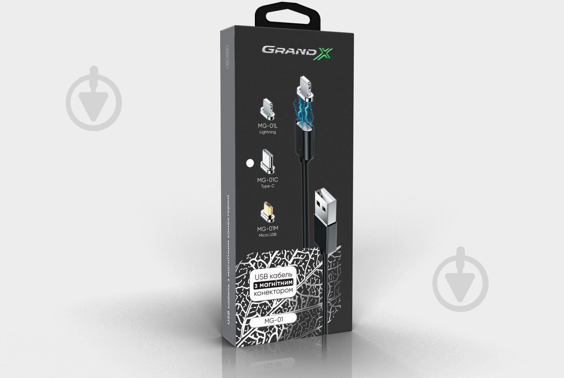Кабель Grand-X USB Type-C – USB 1 м черный (MG-01C) - фото 9
