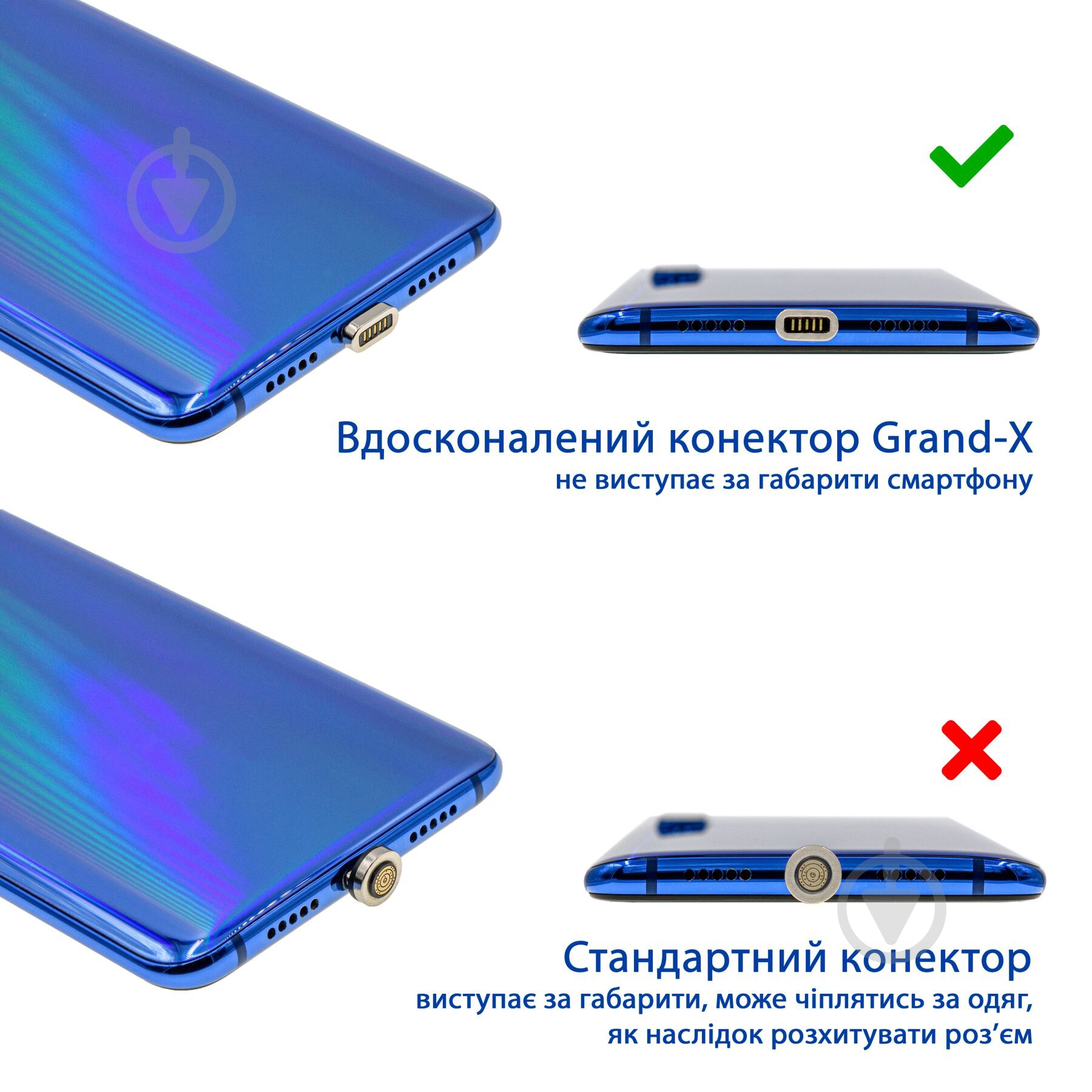 Кабель Grand-X USB Type-C – USB 1 м черный (MG-01C) - фото 7