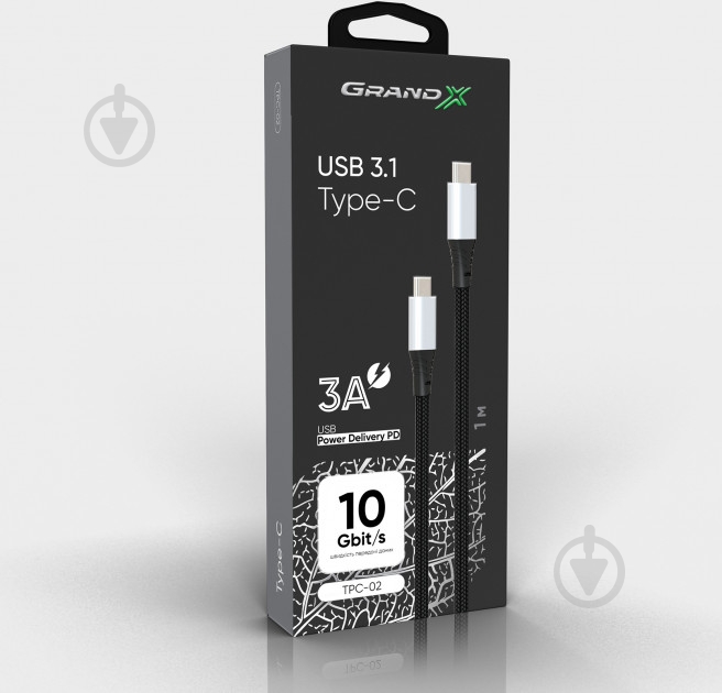 Кабель Grand-X USB 3.0 Type-C – AM 1 м черный (TPC-02) - фото 3