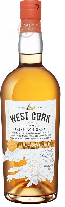 Виски West Cork West Cork Small Batch Rum Cask 0,7 л - фото 1