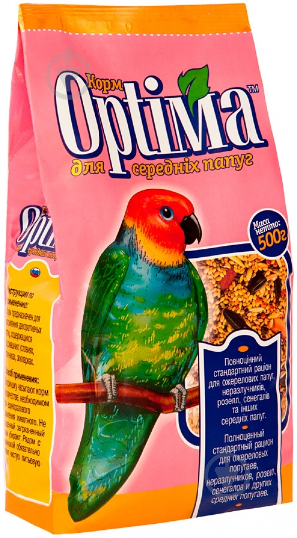 Корм Optima Для середніх папуг 500 г - фото 1