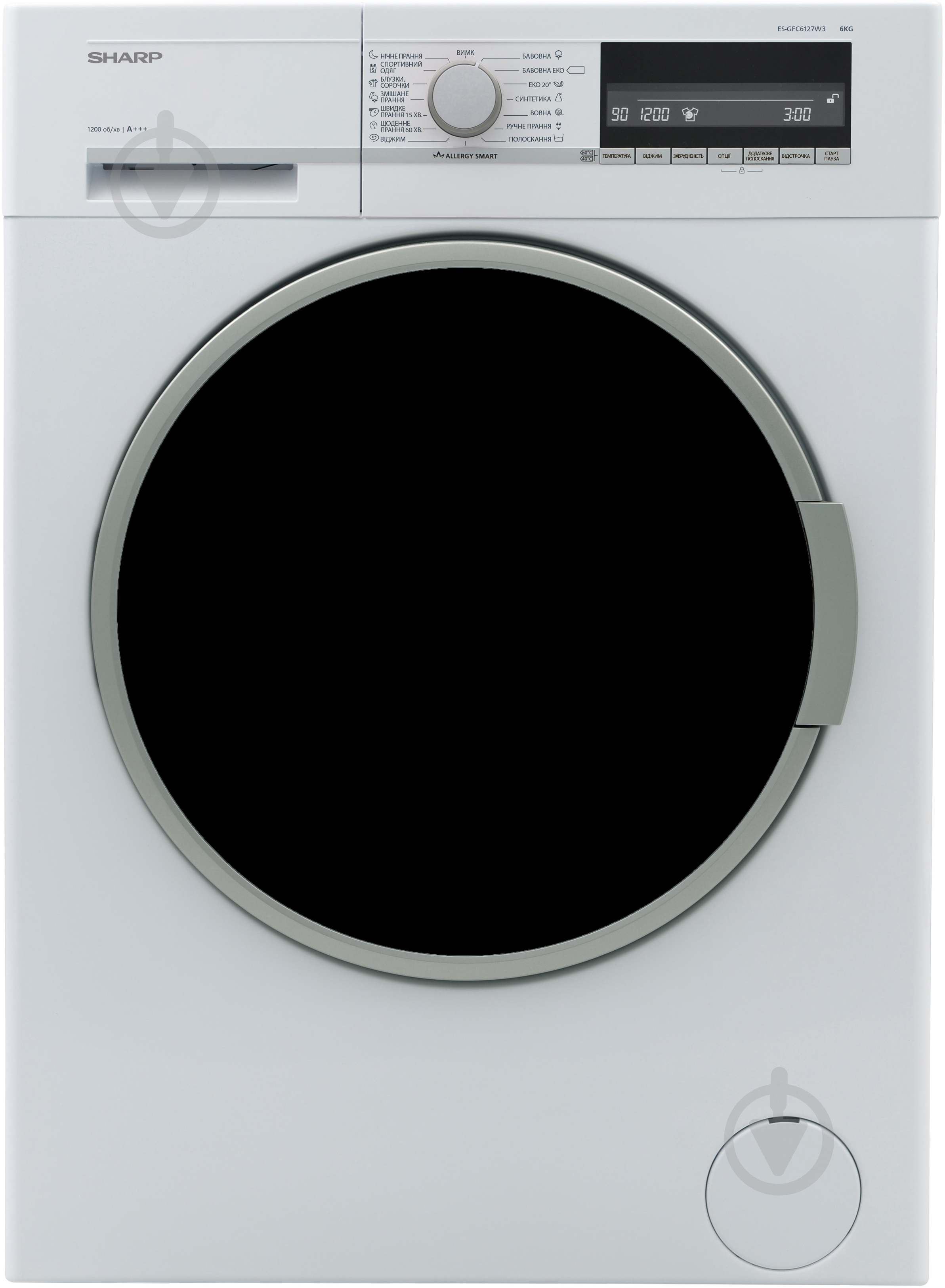 Стиральная машина Sharp ES-GFC6127W3-UA - фото 1 Стиральная машина Sharp ES-GFC6127W3-UA - фото 1