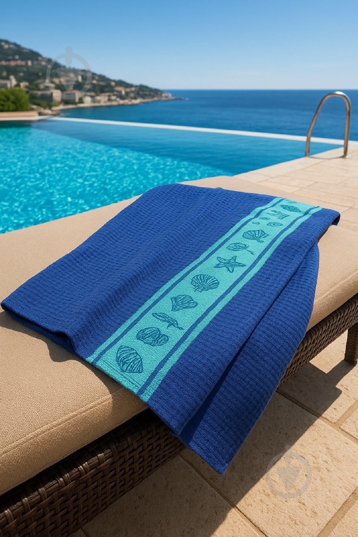 Полотенце вафельное Waffle 70x140 см голубой Zastelli - фото 1