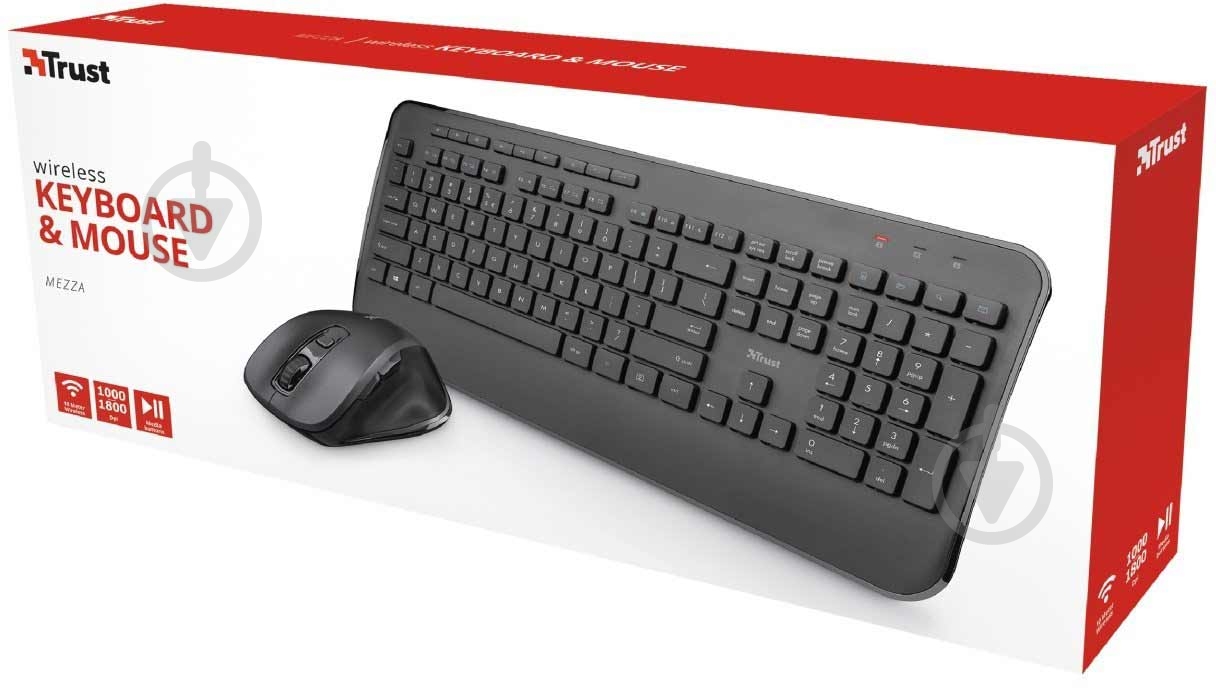 Комплект клавиатура + мышь Trust Mezza WL Black - фото 10