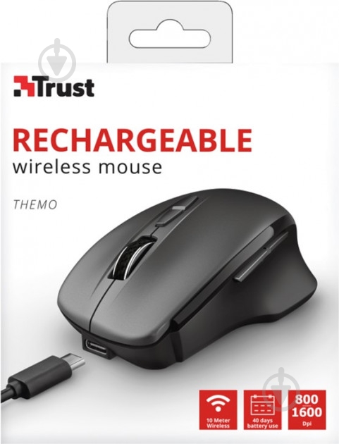 Мышь Trust Themo Wireless Black (TR23340) black (23340) - фото 6