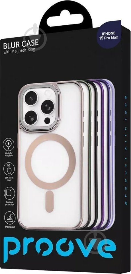 Чехол Proove Blur Case with Magnetic Ring для Apple iPhone 15 Pro Max black (PCBCIP15PM02) - фото 2