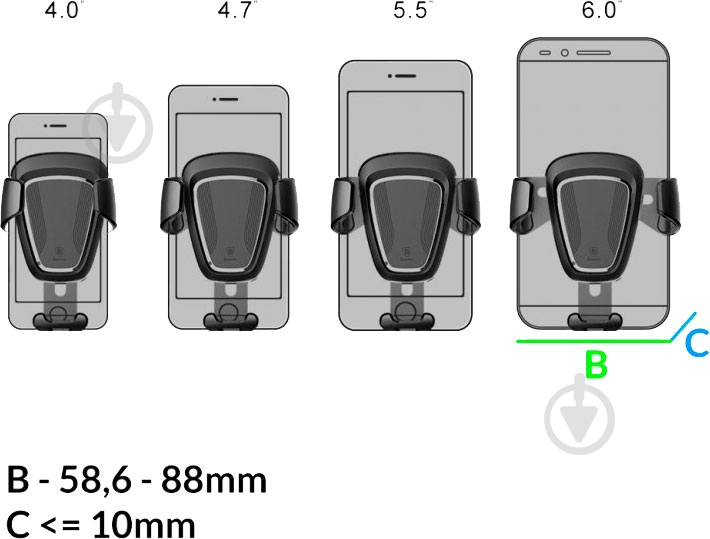 Автотримач Gravity BASEUS SUYL-0S срібний - фото 15