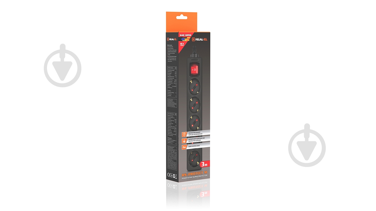 Фильтр-удлинитель Real-el RS-Protect M с заземлением 5 гн. белый 5 м - фото 16 Фильтр-удлинитель Real-el RS-Protect M с заземлением 5 гн. белый 5 м - фото 16