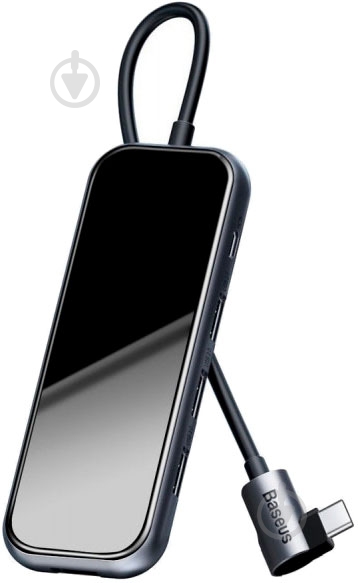 Адаптер BASEUS multi-functional Type-C to 4xUSB 2.0, Deep gray (CAHUB-JZ0G) - фото 2