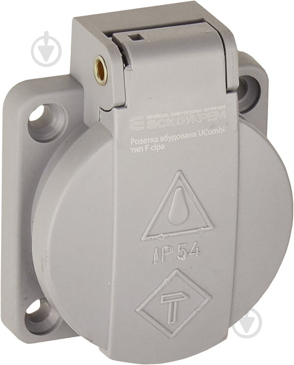Розетка силова із заземленням АСКОУКРЕМ тип F UCombi 3P 16A IP54 сірий A0080010165 - фото 1 Розетка силова із заземленням АСКОУКРЕМ тип F UCombi 3P 16A IP54 сірий A0080010165 - фото 1