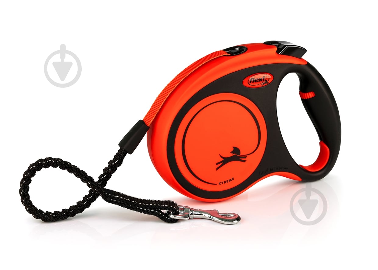 Поводок-рулетка Flexi Xtreme лента M 5 м оранжевый - фото 1 Поводок-рулетка Flexi Xtreme лента M 5 м оранжевый - фото 1