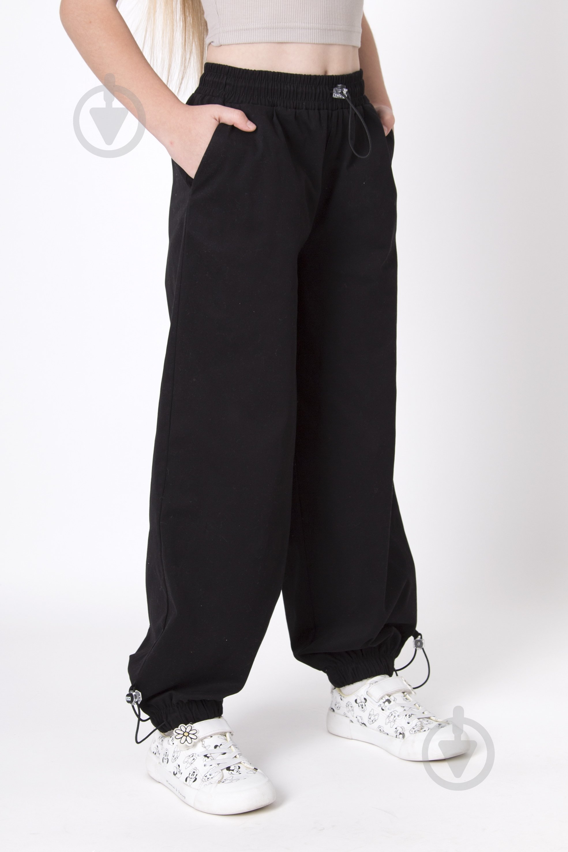 Штаны для девочек Mevis р.122 черный 4947 - фото 1