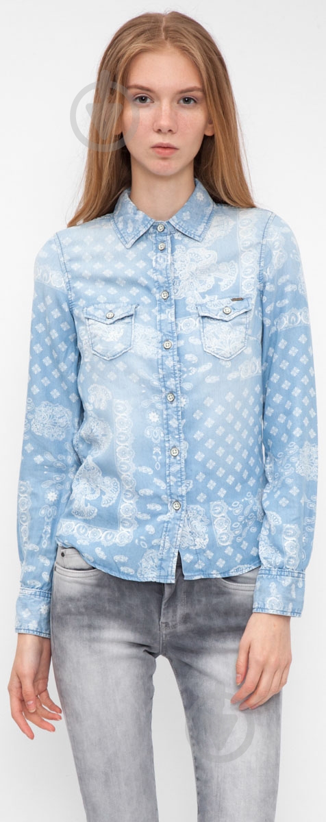 Рубашка Pepe Jeans р. XS голубой - фото 1