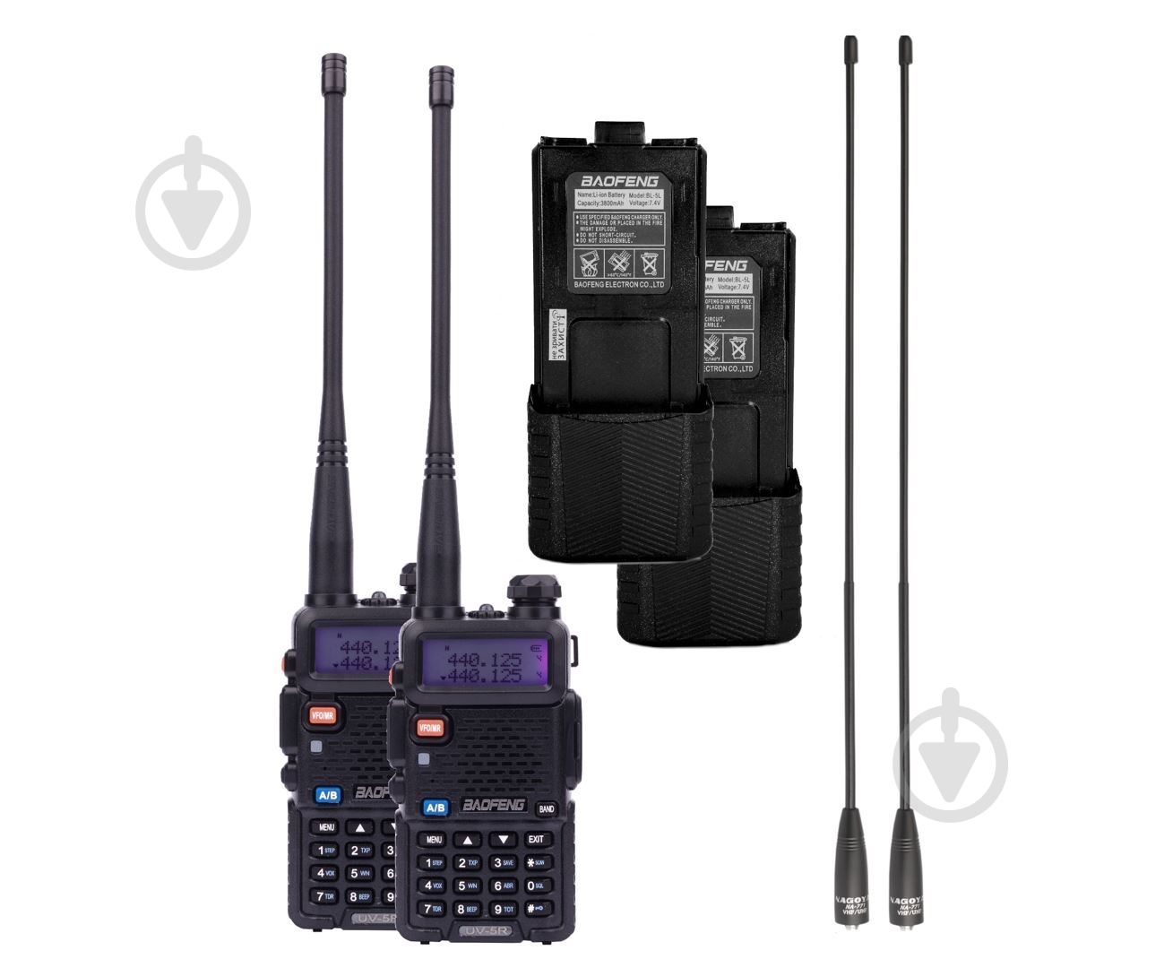 Комплект раций Baofeng UV-5RHC Urban Black - фото 1
