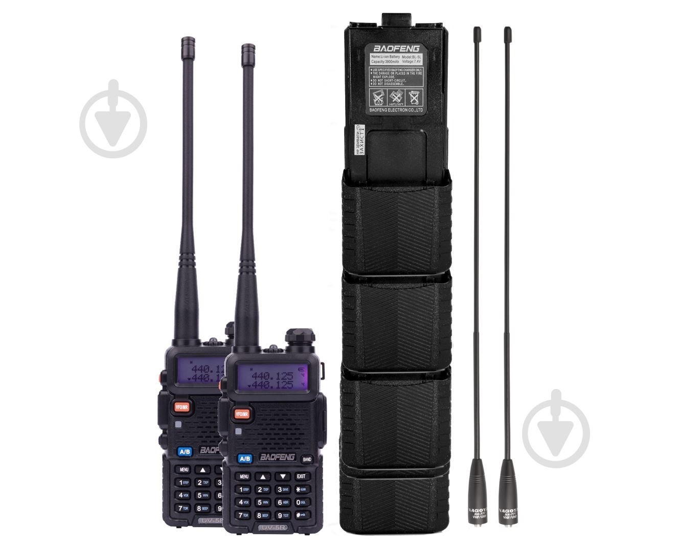 Комплект раций Baofeng UV-5RHC Tourism Black - фото 1