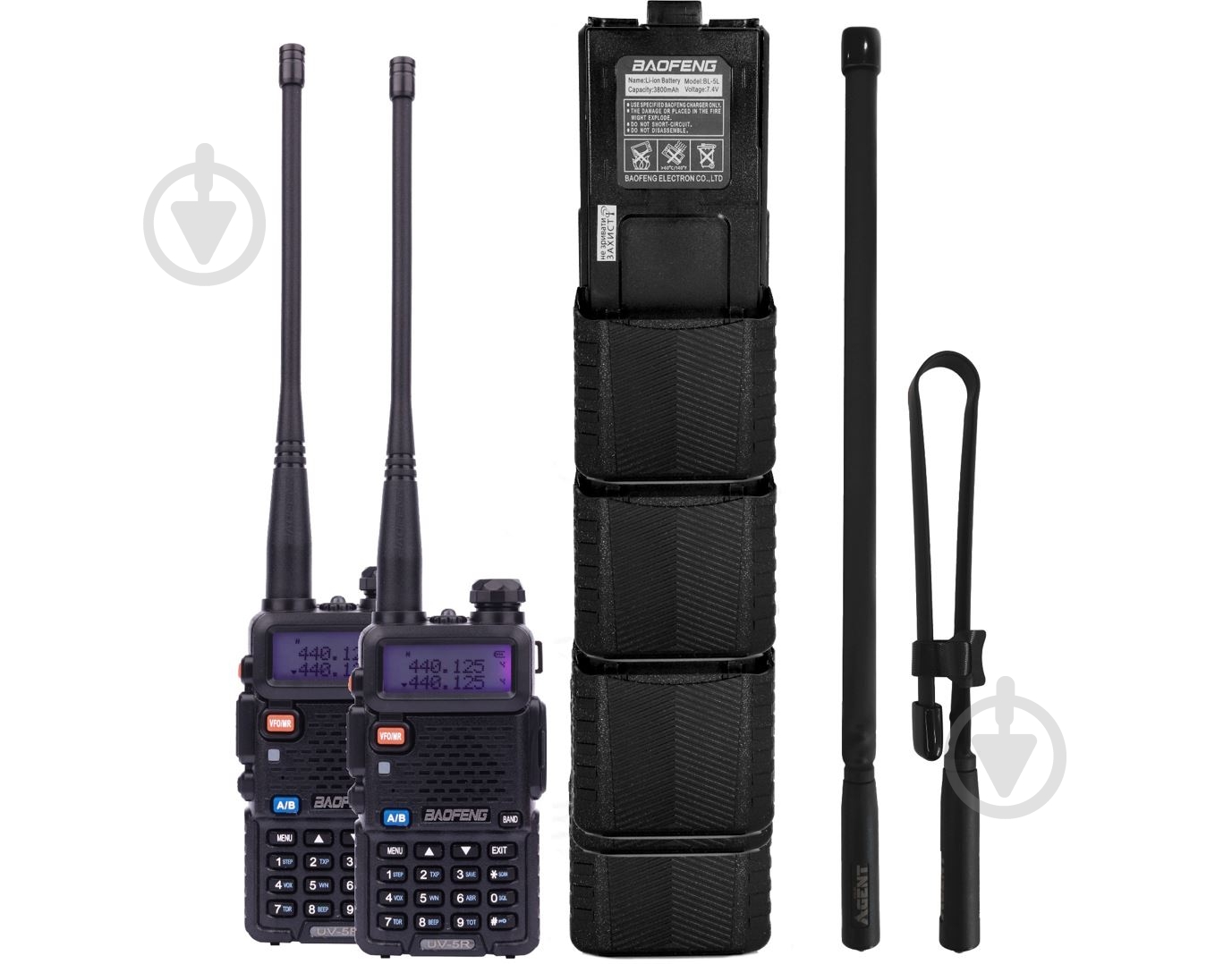 Комплект раций Baofeng UV-5RHC Tactical Black - фото 1 Комплект раций Baofeng UV-5RHC Tactical Black - фото 1