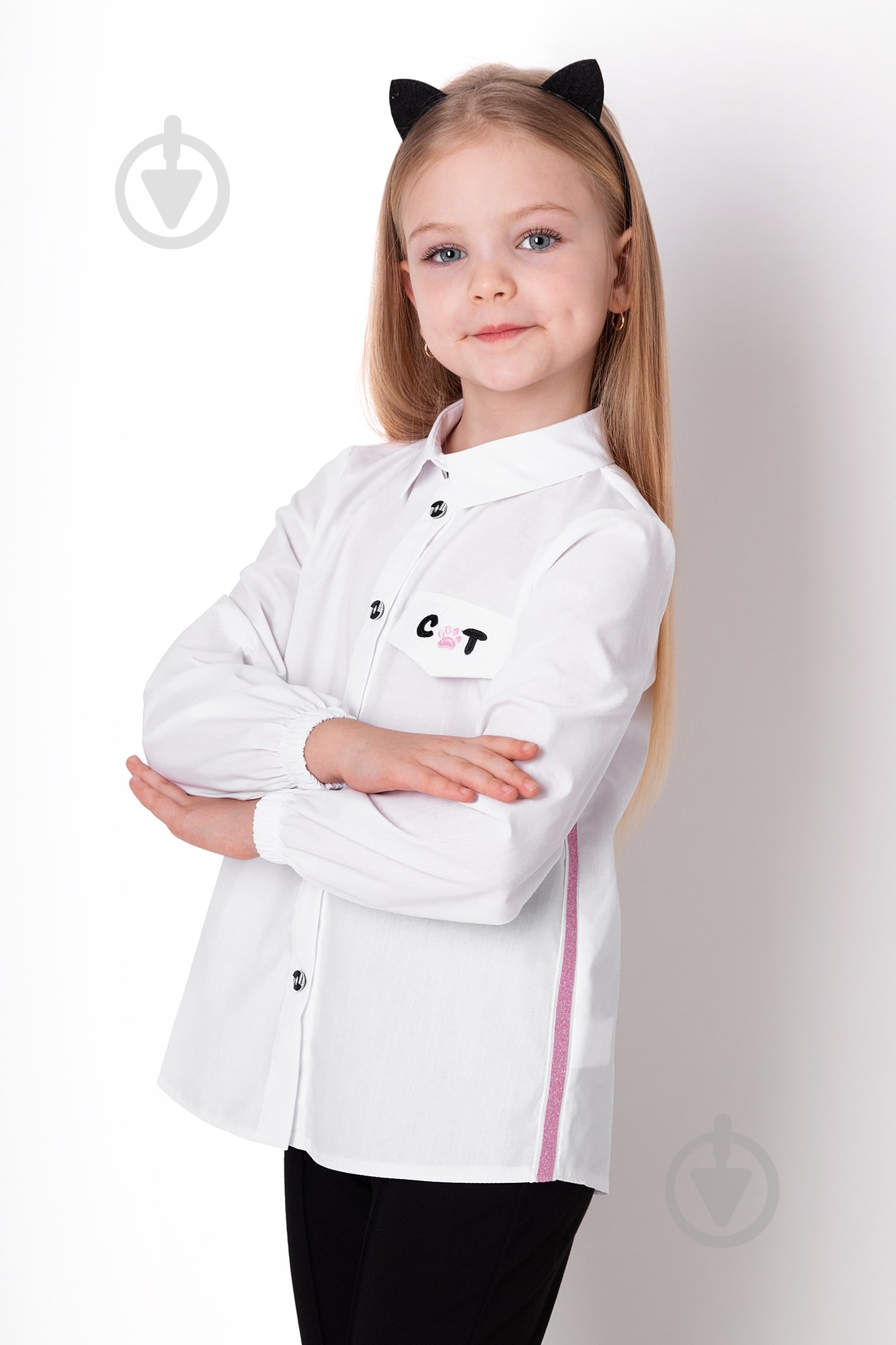 Рубашка Mevis р.122 белый 4274 - фото 1