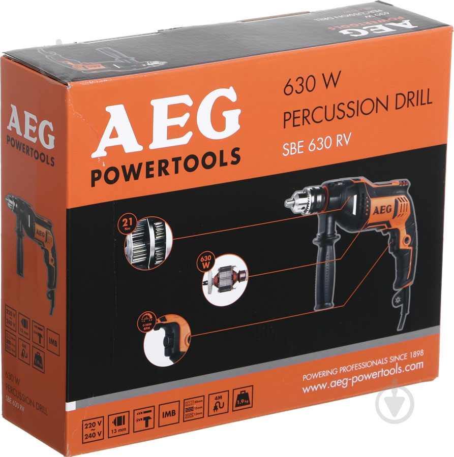 Дрель ударная AEG 4935459406 SBE630RV - фото 6