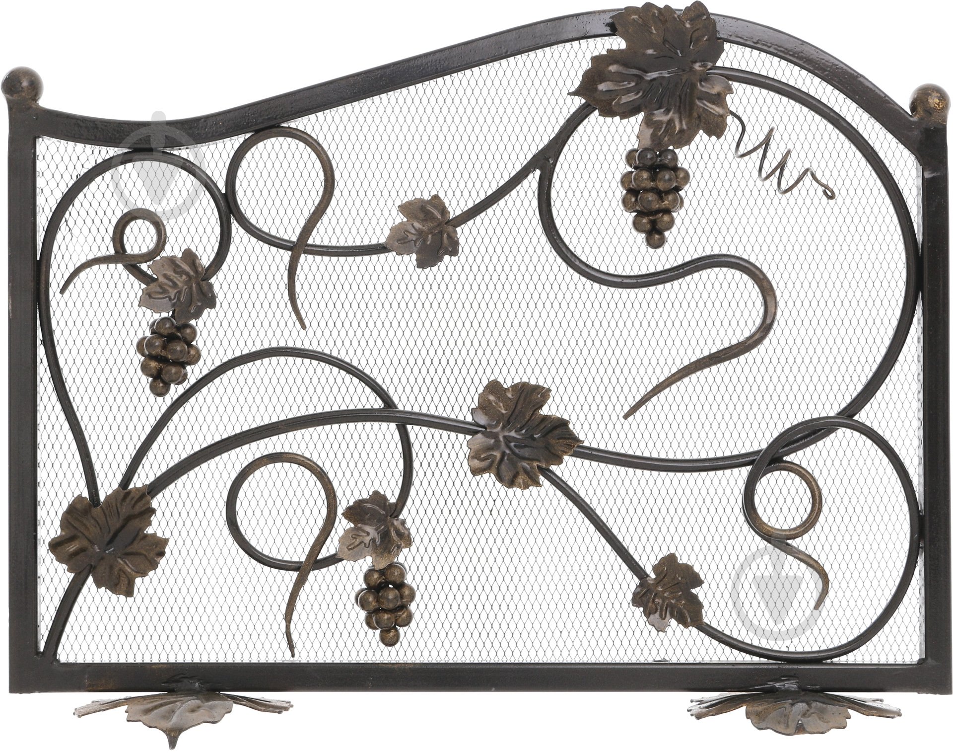 Решетка каминная Виноград 19х65 см черный - фото 1