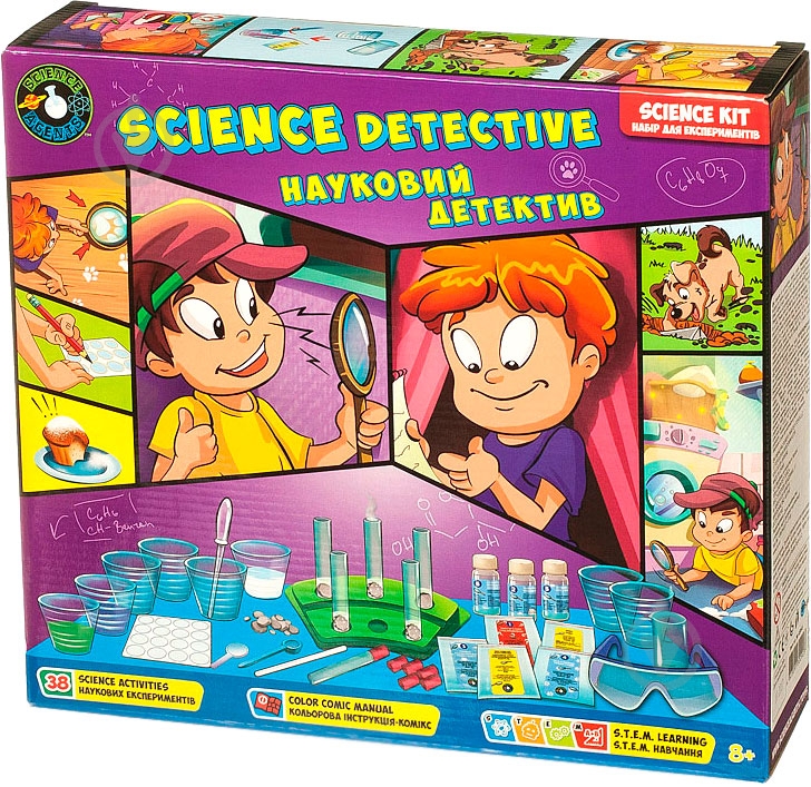 Набор для экспериментов Science Agents Научный детектив (укр.) 45045 - фото 1 Набор для экспериментов Science Agents Научный детектив (укр.) 45045 - фото 1