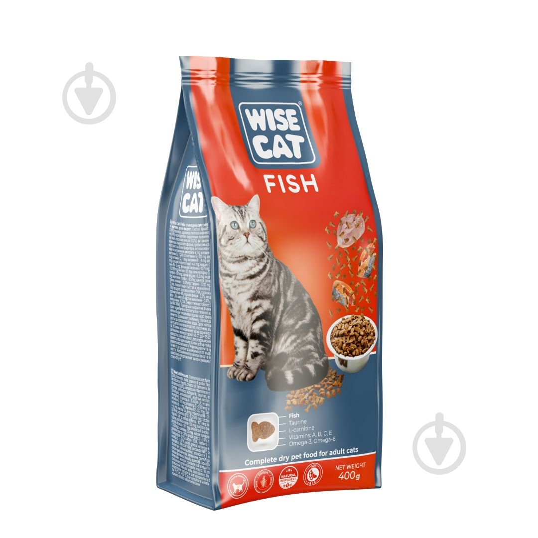 Корм сухий для котів Wise Cat риба 400 г - фото 1 Корм сухий для котів Wise Cat риба 400 г - фото 1