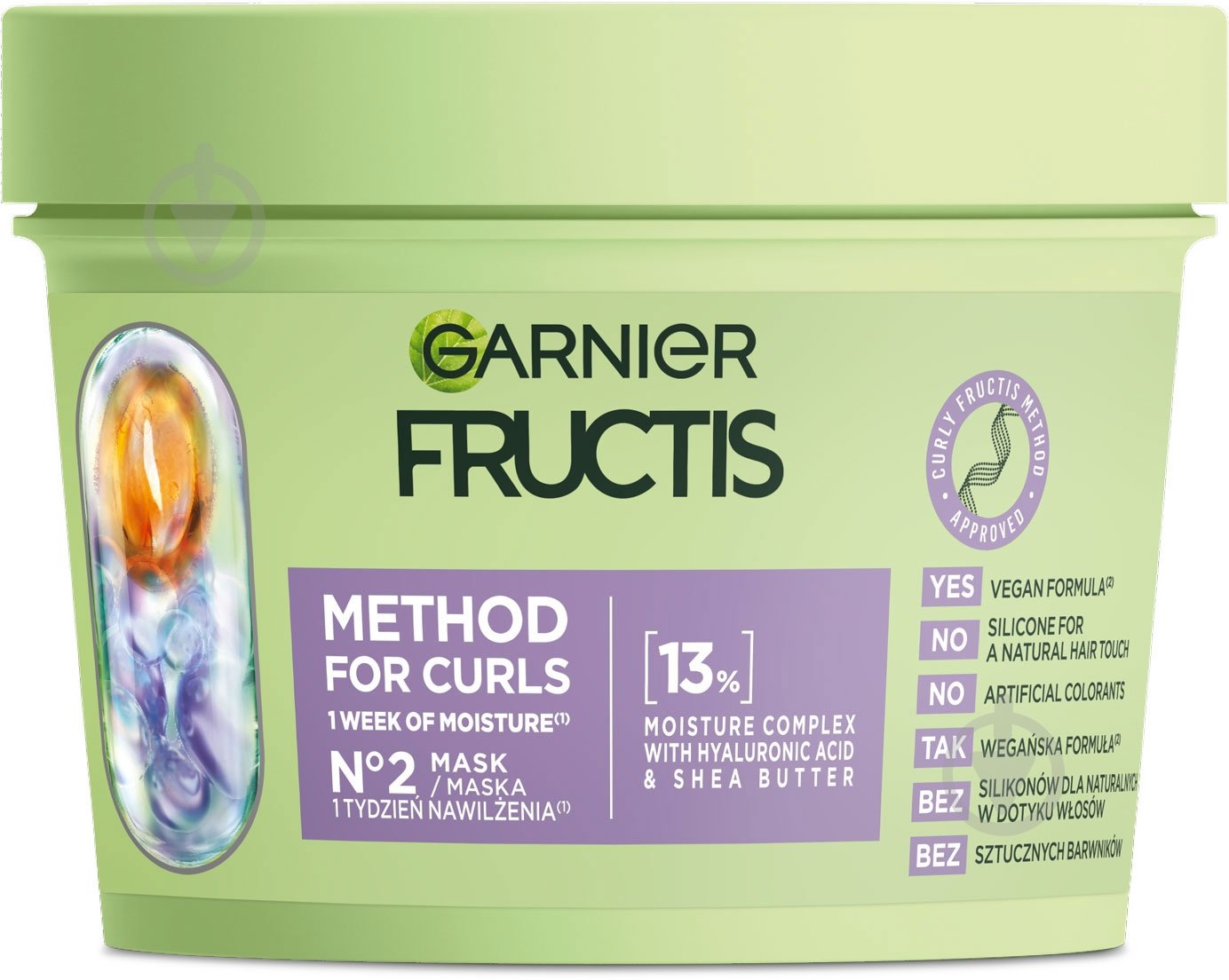 Маска Garnier Fructis Fructis Баланс увлажнения для увлажнения волнистых вьющихся волос Кудрявый метод 400 мл - фото 1 Маска Garnier Fructis Fructis Баланс увлажнения для увлажнения волнистых вьющихся волос Кудрявый метод 400 мл - фото 1