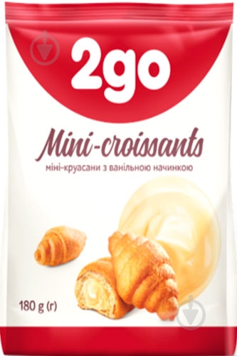 Мини-круассаны 2GO с карамельной начинкой 180 г - фото 1