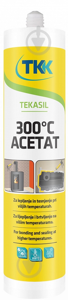 Герметик силіконовий TKK Tekasil 300°C Acetat ацетатний високотемпературний червоний 300 мл - фото 1