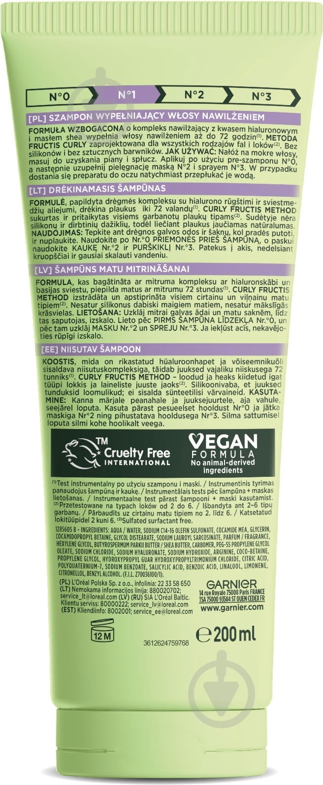 Шампунь Garnier Fructis для увлажнения волнистых и вьющихся волос Curls method 200 мл - фото 2 Шампунь Garnier Fructis для увлажнения волнистых и вьющихся волос Curls method 200 мл - фото 2