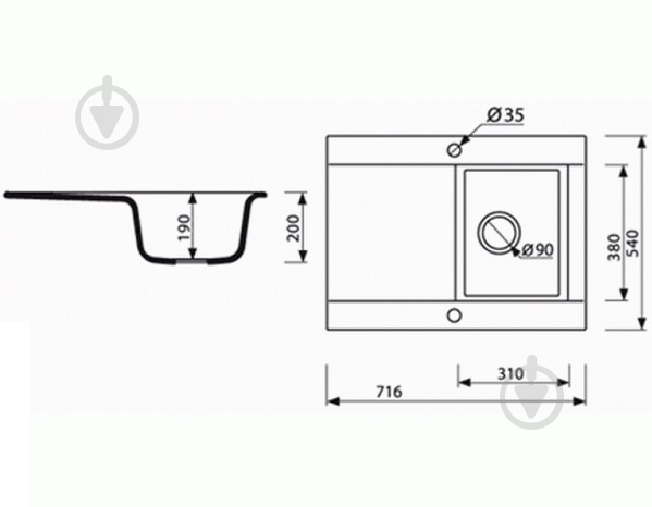 Мойка для кухни Marmorin Мойка для кухни Marmorin VOGA I 716 1KO - фото 3