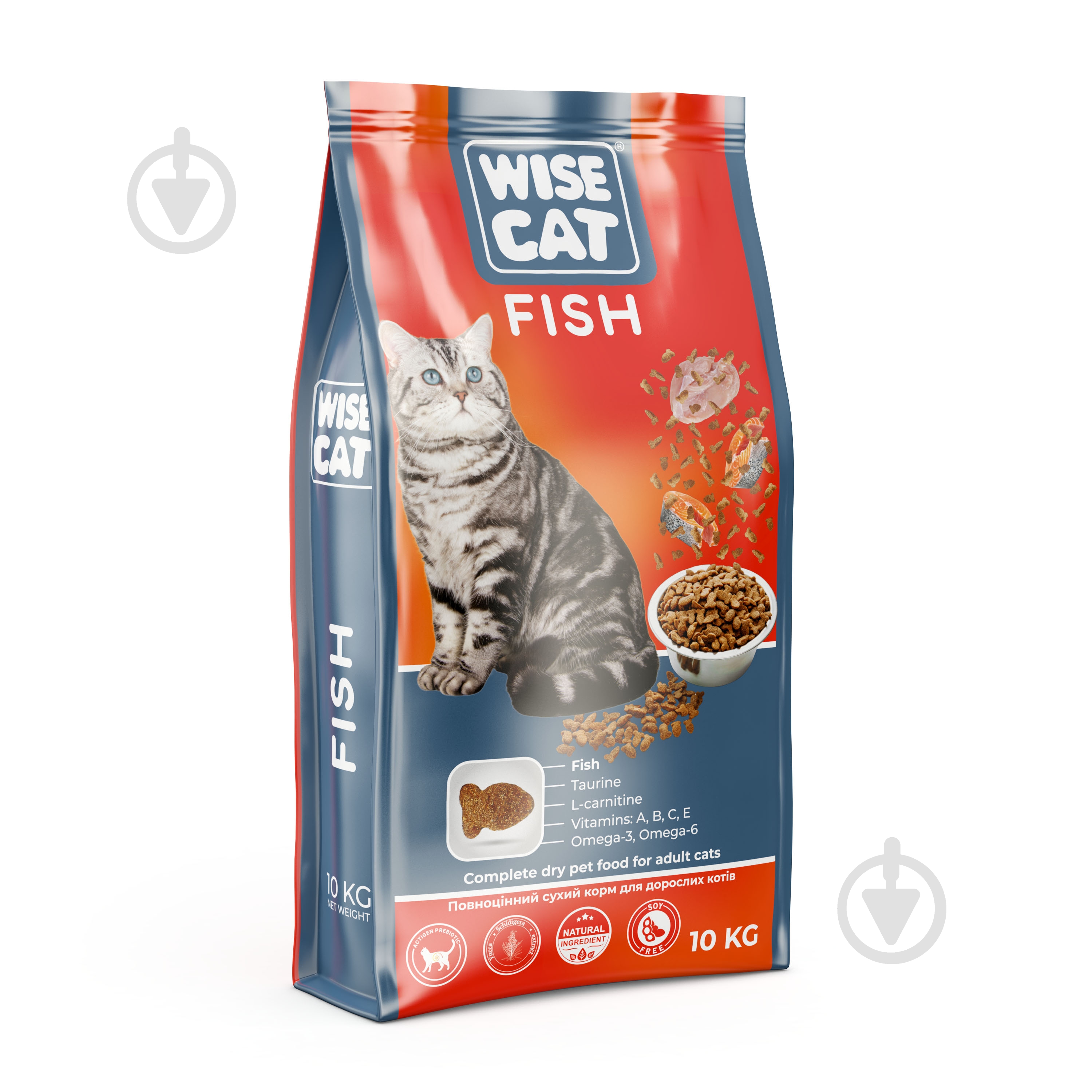 Корм сухий для котів Wise Cat риба 10 кг - фото 1 Корм сухий для котів Wise Cat риба 10 кг - фото 1
