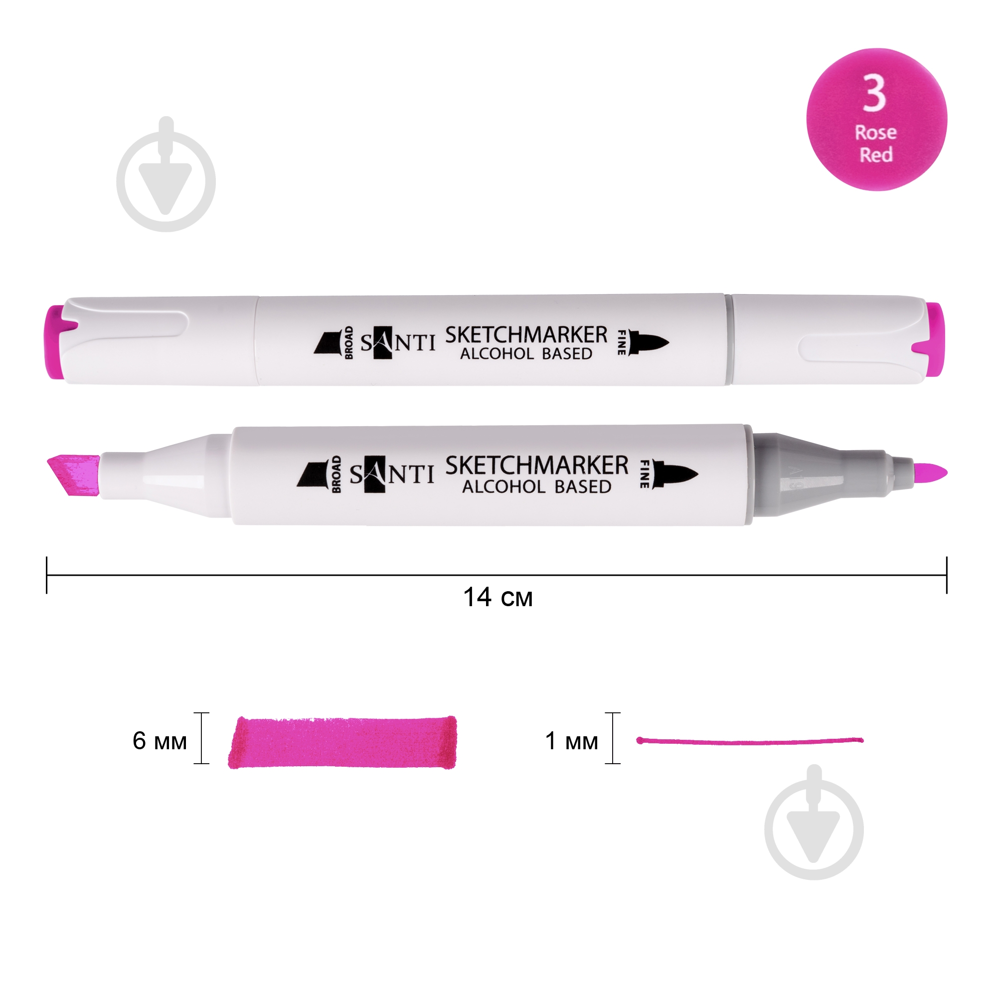 Маркер спиртовий Santi Professional SA-3 рожева троянда 390855 - фото 1 Маркер спиртовий Santi Professional SA-3 рожева троянда 390855 - фото 1