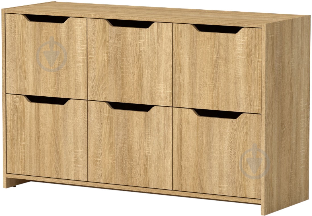 Комод Компанит 130х80х42 см 6Д дуб сонома/дуб сонома - фото 1 Комод Компанит 130х80х42 см 6Д дуб сонома/дуб сонома - фото 1