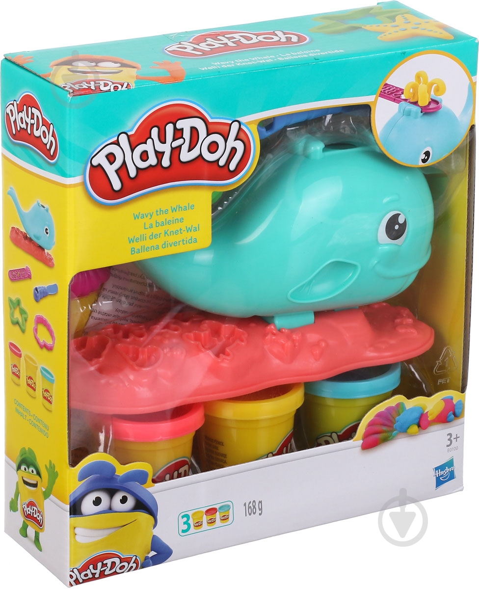 Набор пластилина Hasbro Веселый кит Play-Doh E0100 - фото 1