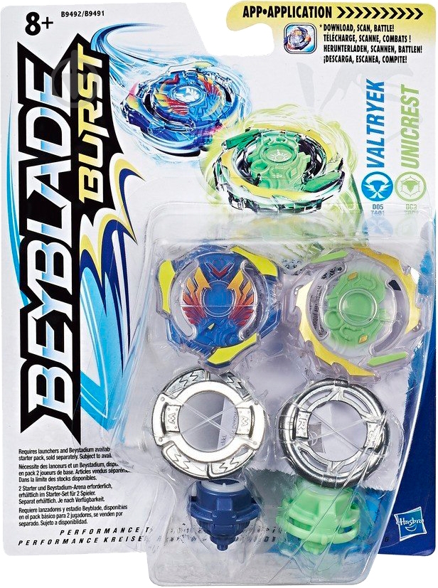 Дзиґа Hasbro BEYBLADE 2 шт. в упаковці в асортименті B9491 - фото 1 Дзиґа Hasbro BEYBLADE 2 шт. в упаковці в асортименті B9491 - фото 1