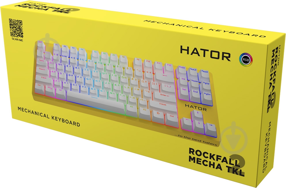 Клавиатура Hator Rockfall 2 (HTK-722) Mecha TKL orange yellow - фото 6