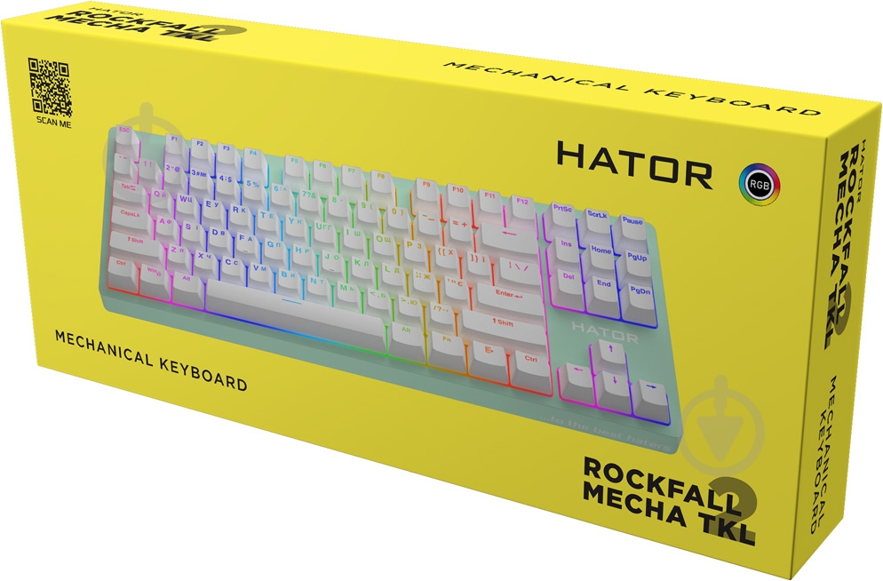 Клавіатура Hator Rockfall 2 (HTK-723) Mecha TKL orange mint - фото 6