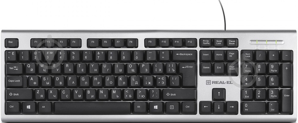 Клавиатура Real-el 507 Standard USB (EL123100046) silver - фото 2