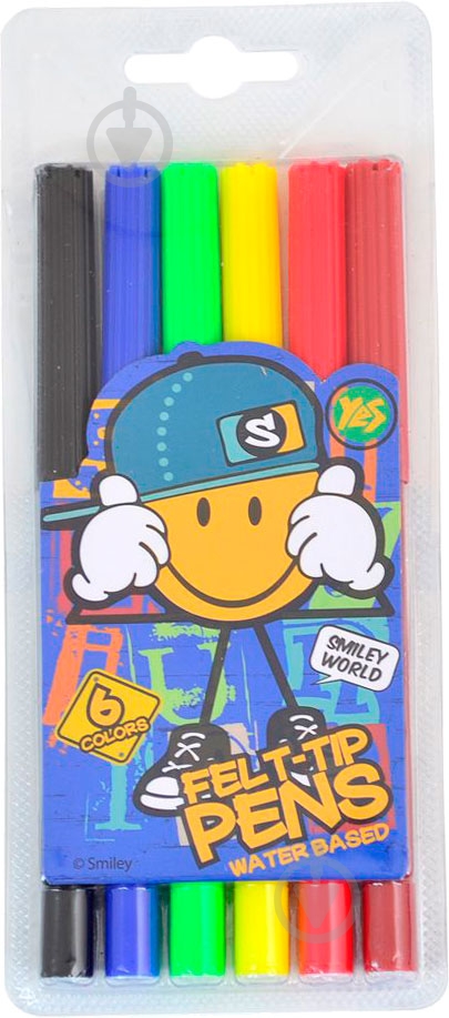 Фломастери Smiley World 6 шт. blue 1 вересня - фото 1 Фломастери Smiley World 6 шт. blue 1 вересня - фото 1
