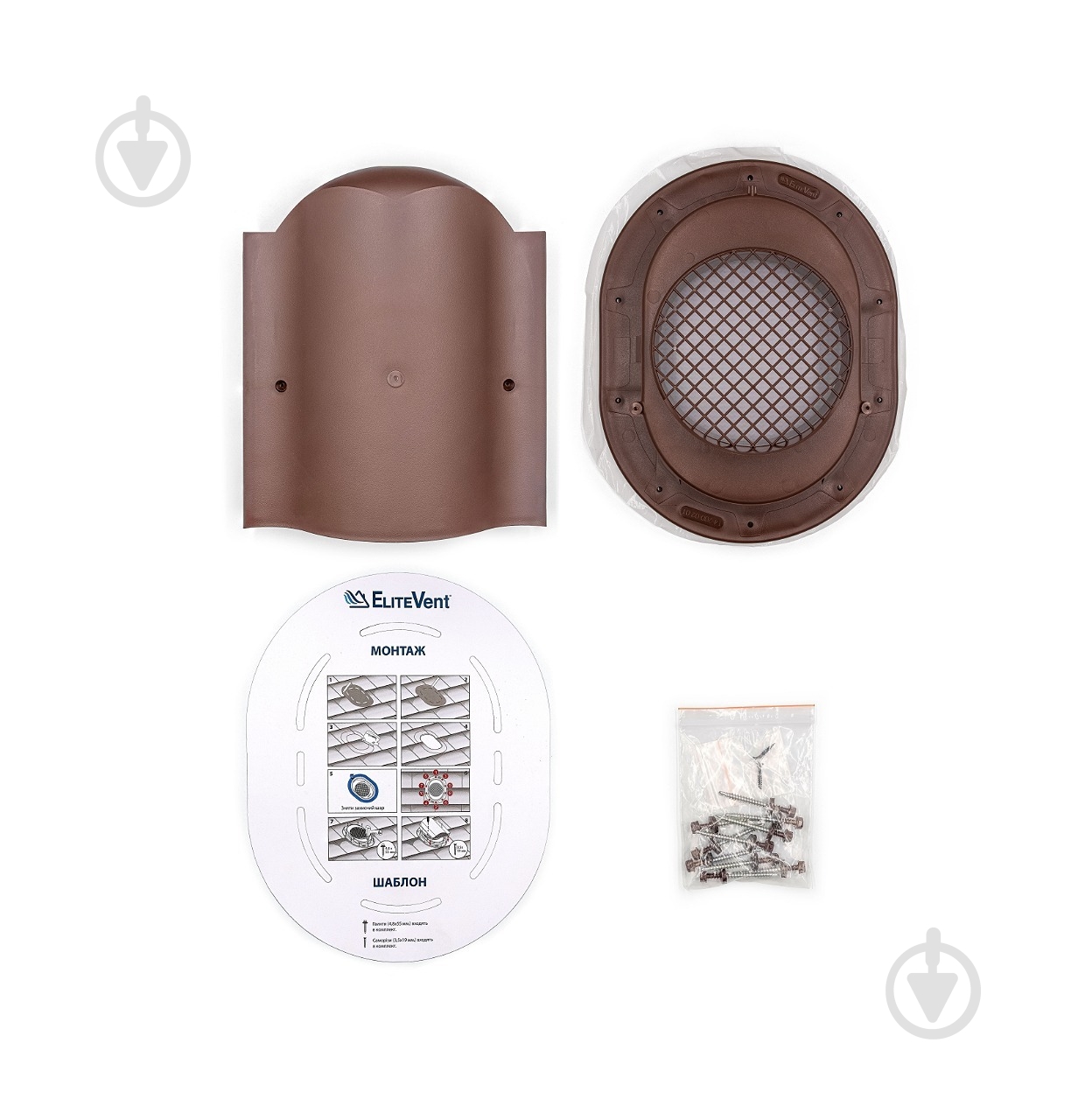 Аератор точковий EliteVent коричневий для змонтованої бітумної та фальцевої покрівлі - фото 7 Аератор точковий EliteVent коричневий для змонтованої бітумної та фальцевої покрівлі - фото 7
