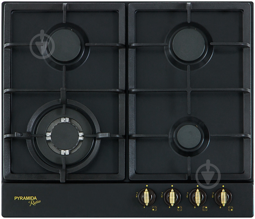 Варочная поверхность газовая Pyramida PFE 642 BLACK RUSTICO - фото 1 Варочная поверхность газовая Pyramida PFE 642 BLACK RUSTICO - фото 1
