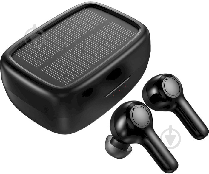 Bluetooth-гарнитура Choetech TWS с солнечной панелью black (BH-T09) - фото 1